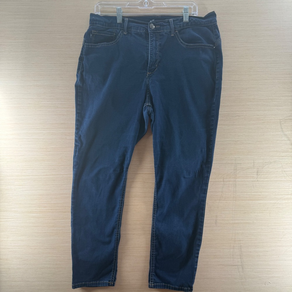 Lee Easy Fit‎ Dark Wash Straight Leg Jeans Womens Blue Denim Mid Rise 32x26